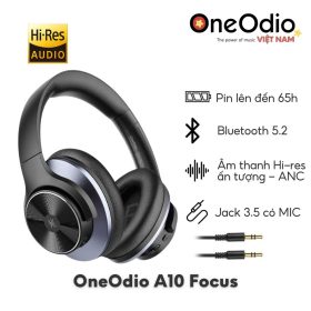 Tai Nghe Oneodio A10 Focus ANC Bluetooth 5.0 | Đen