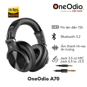 Tai Nghe Oneodio A70 Bluetooth 5.2 | Hi-Res Audio | Đen