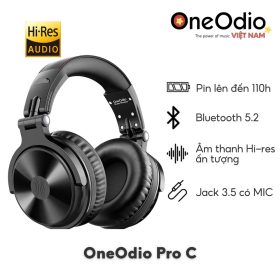 Tai Nghe Oneodio Pro C Bluetooth 5.2 | Hi-Res Audio | Đen